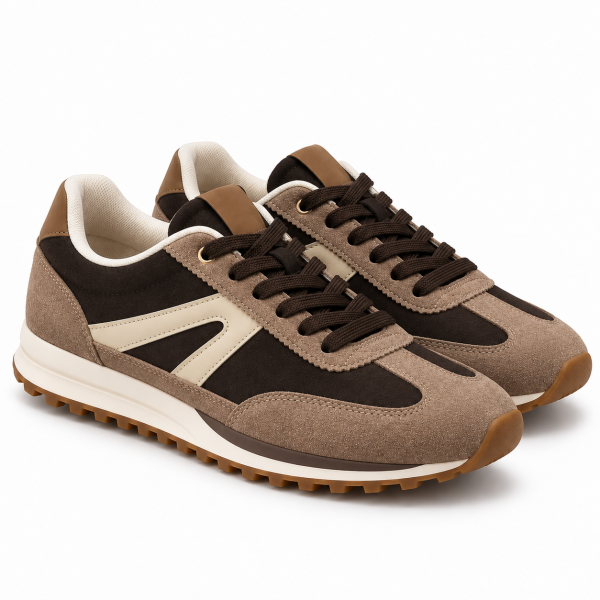 Zapatillas Deportivas Nestle Retro Marrón y Beige
