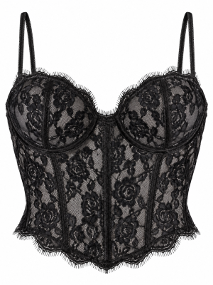 Corset de encaje negro