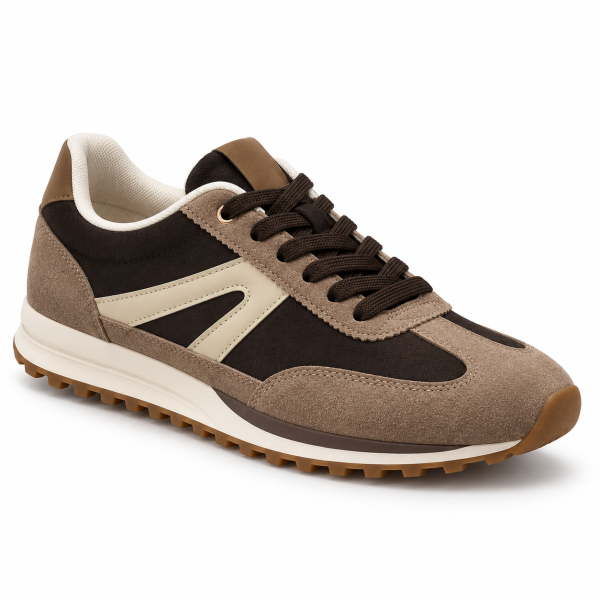 Zapatillas Deportivas Nestle Retro Marrón y Beige